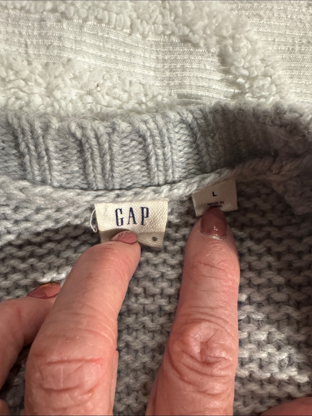 GAP Light Gray Cable-Front Open Cardigan - Picture 2 of 4